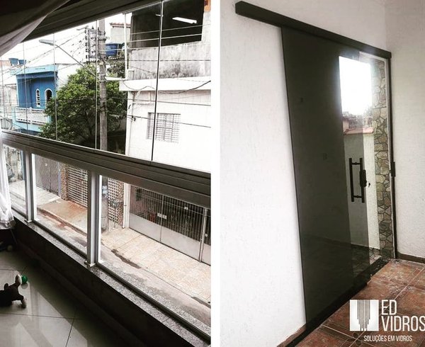 Trabalho de vidraçaria — janelas instaladas pela Ed Vidros